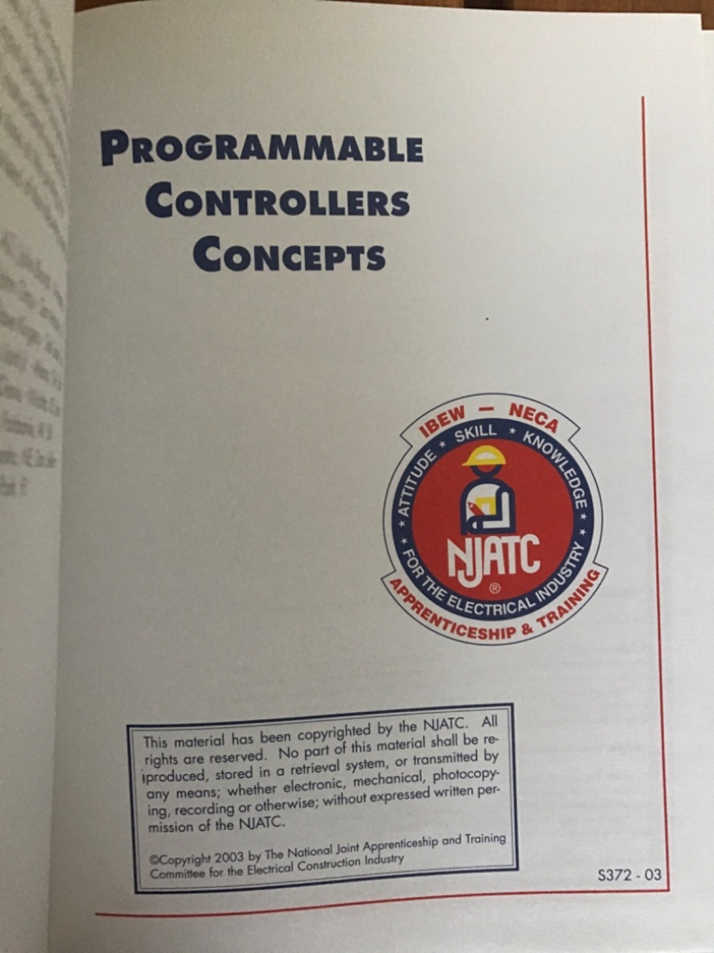 NJATC PROGRAMMING CONTROLLER CONCEPTS S372-03 - Picture 4 of 6